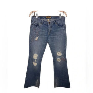 Vintage Abercrombie & Fitch Y2K Low Rise Flare Distressed Denim 8